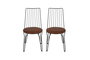 Hanah Home Juego de Sillas 275 V2, Estilo Bohemio Boho-Chic, Piel Sintética y Metal, 2 Piezas